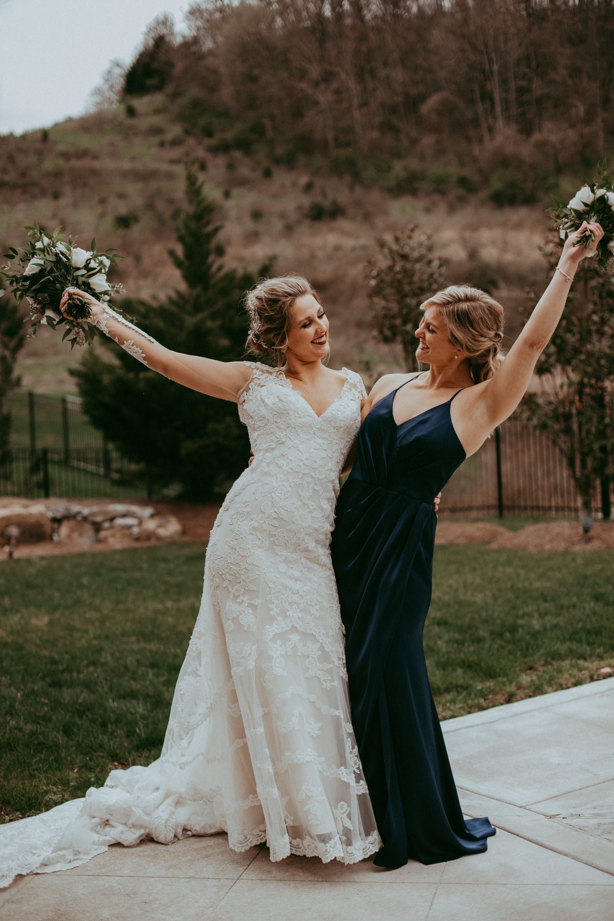 Bride and bridesmaid 