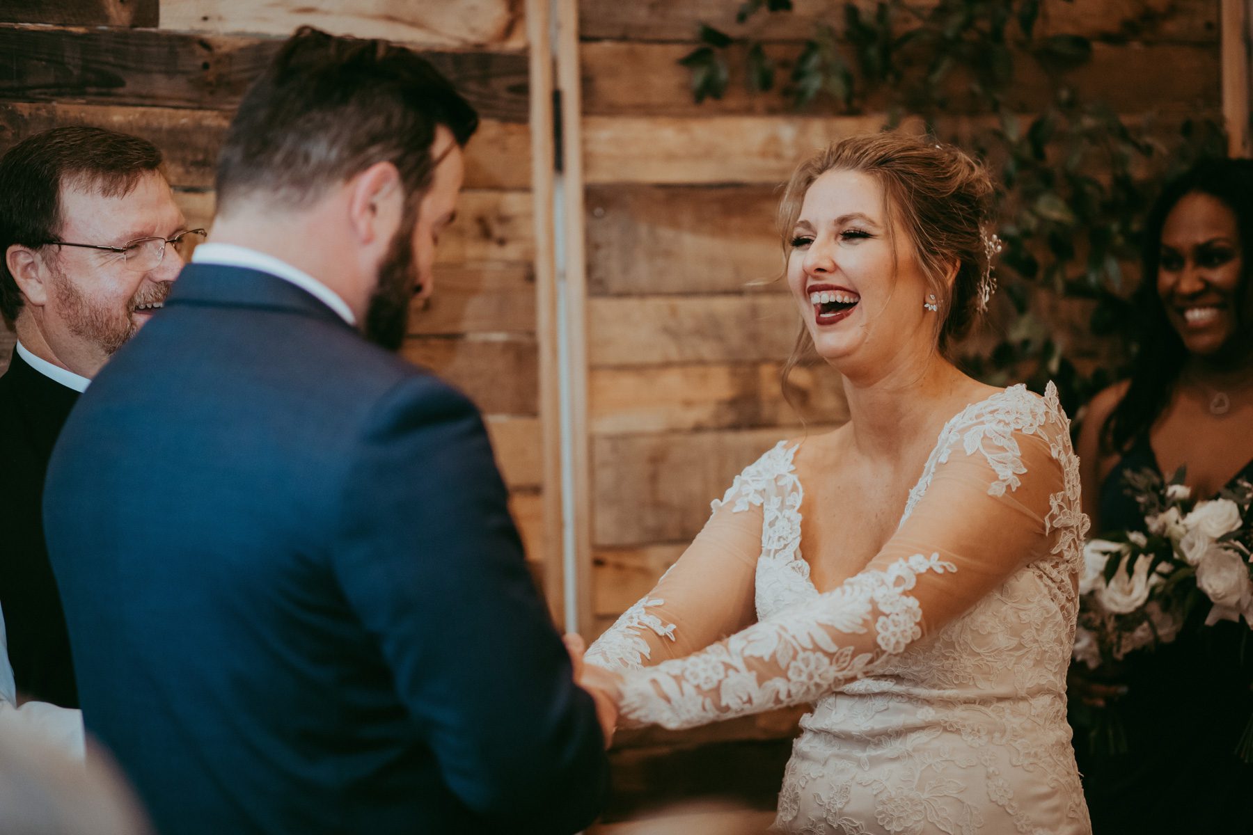 Bride sees groom for the first time on wedding day 
