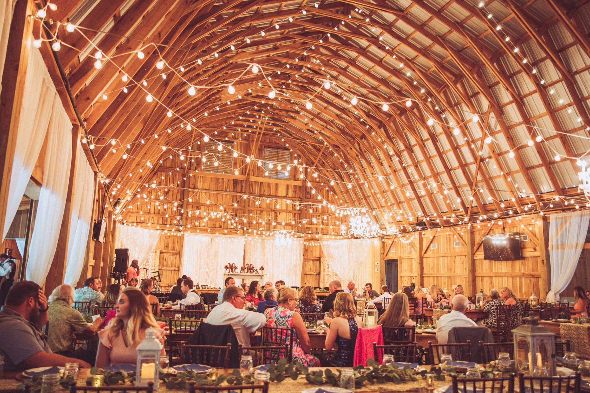 Wedding barn interior at Grace Valley Farm Tennessee