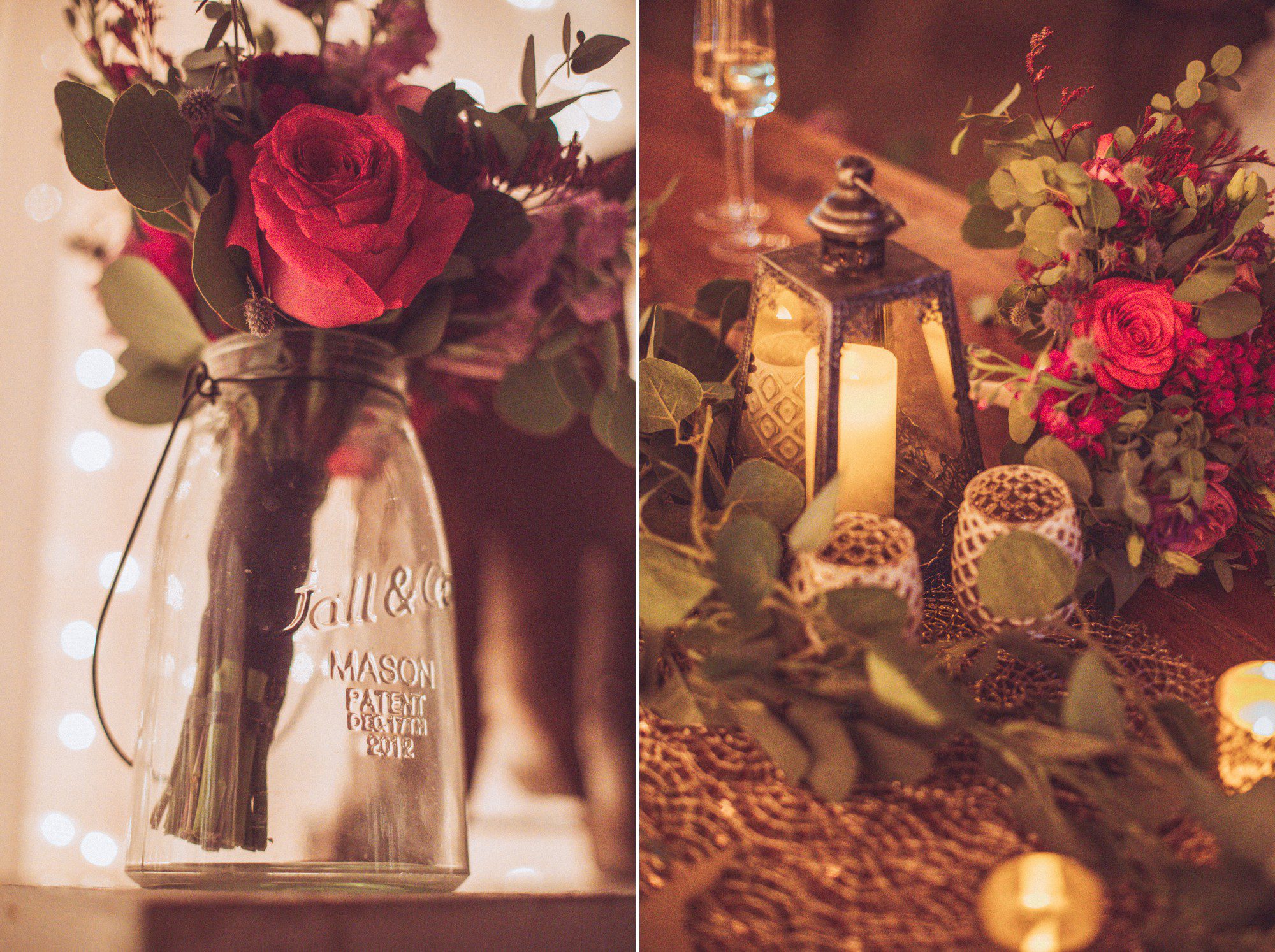 Romantic night florals and wedding decor