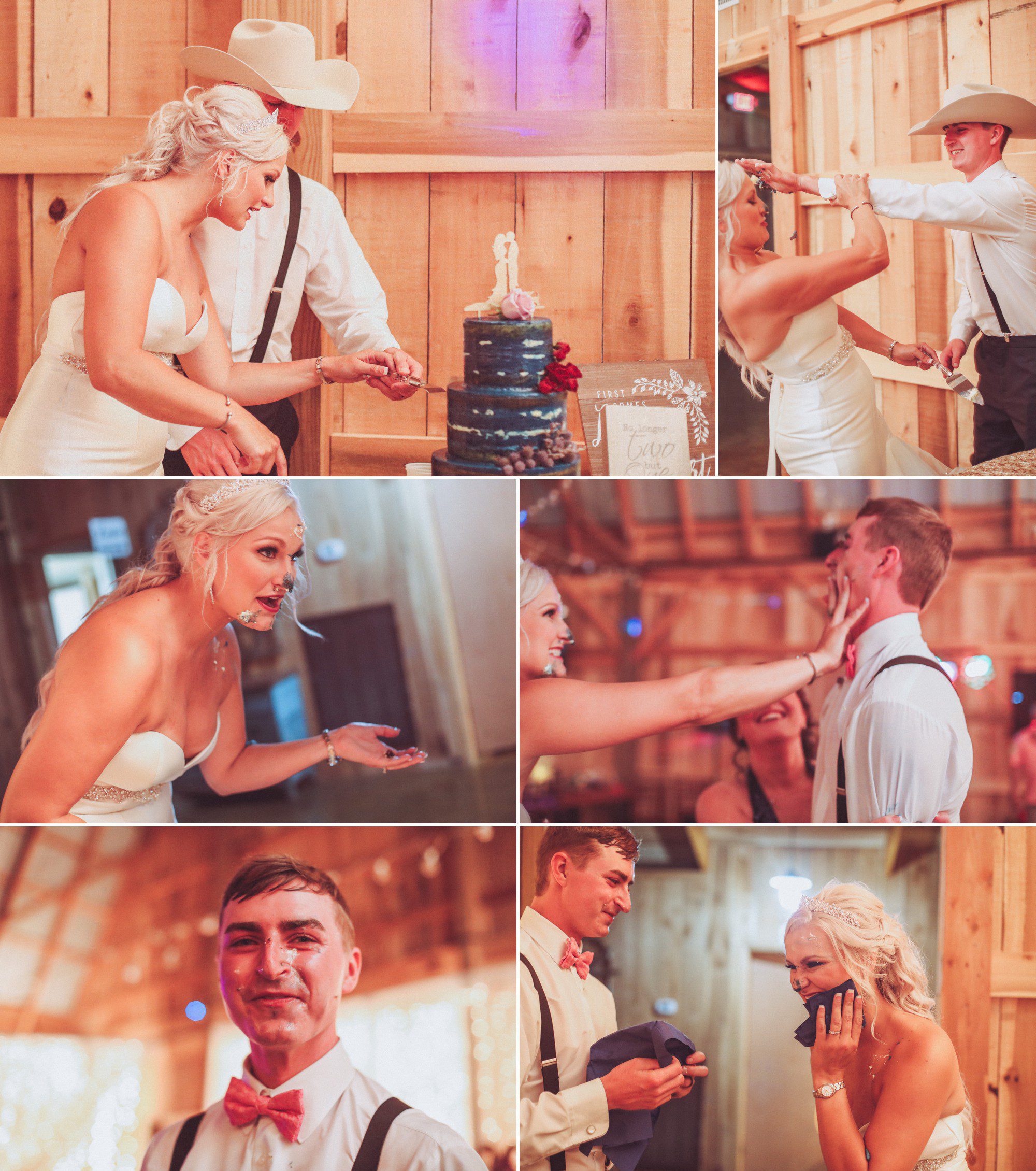 Bride and groom cake smash