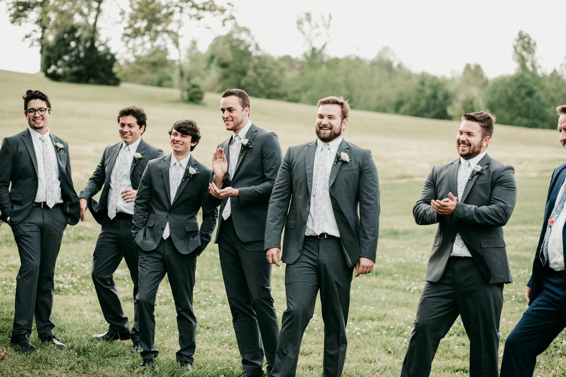casual groomsmen gray suits 
