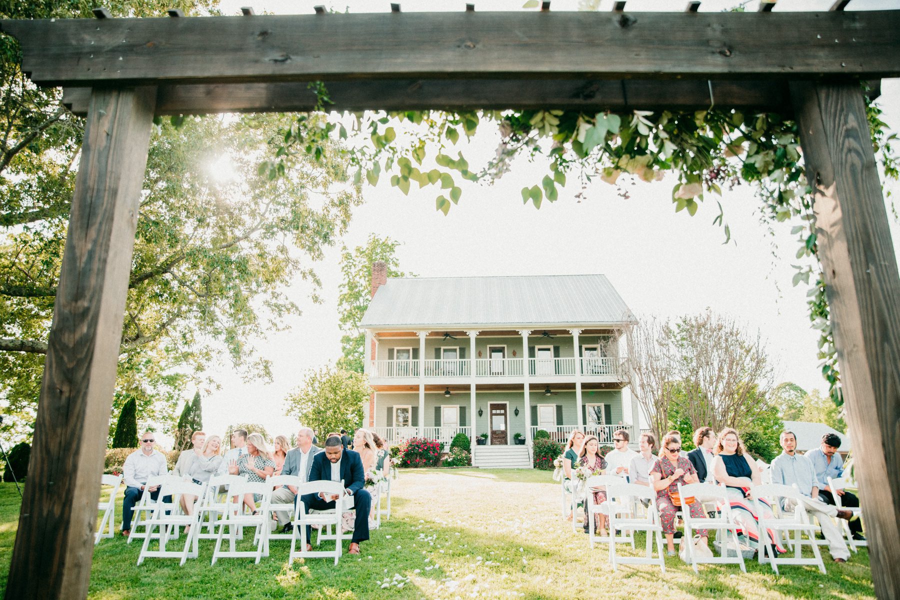 Southern wedding guests at Front Porch Farms Tennessee 