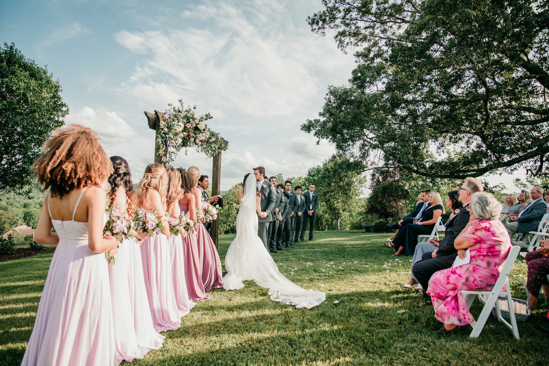 Outdoor wedding ceremony at Front Porch Farms Tennessee 