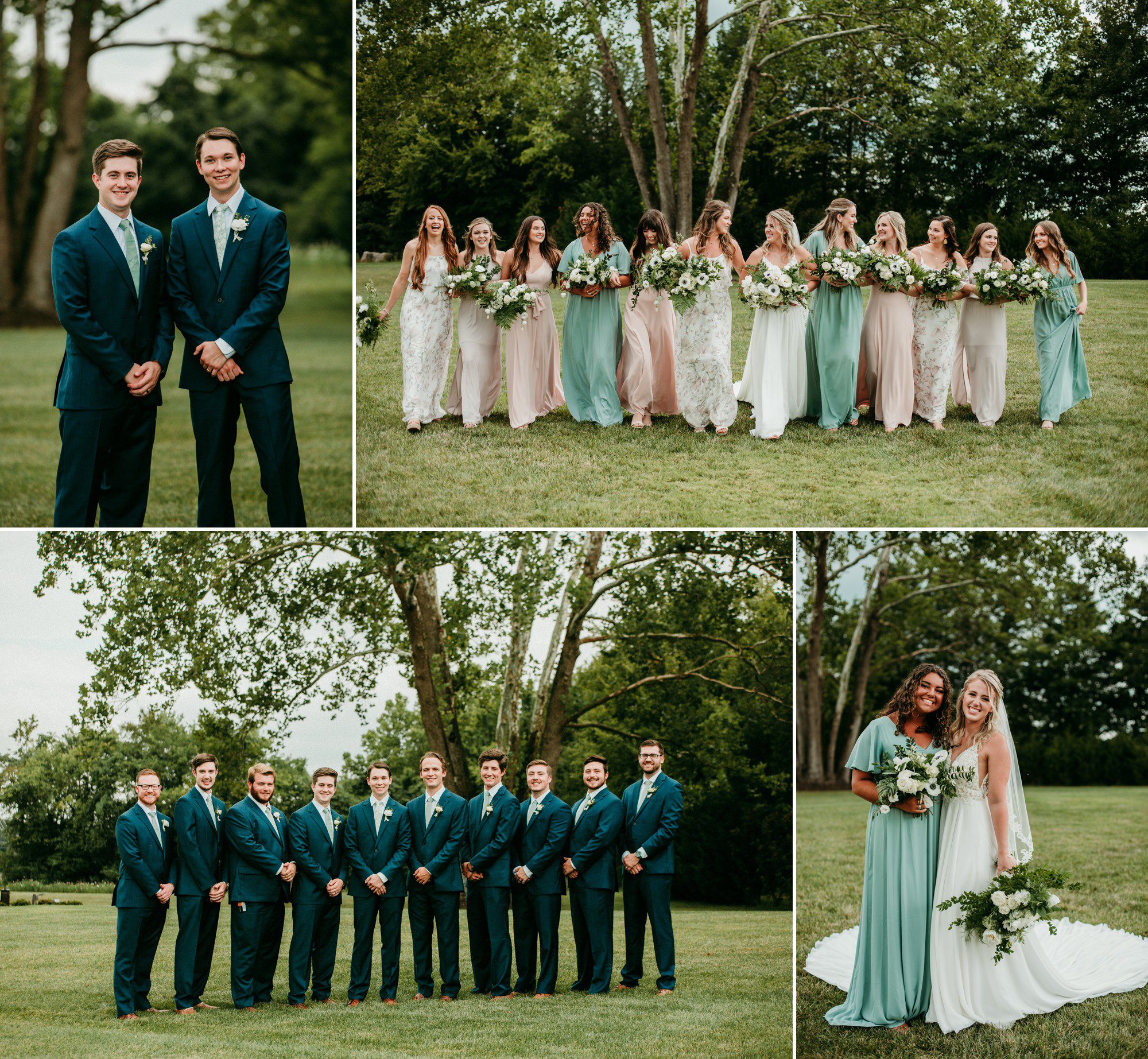 Wedding party attire with mixed pastel bridesmaid dresses by Show Me Your Mumu