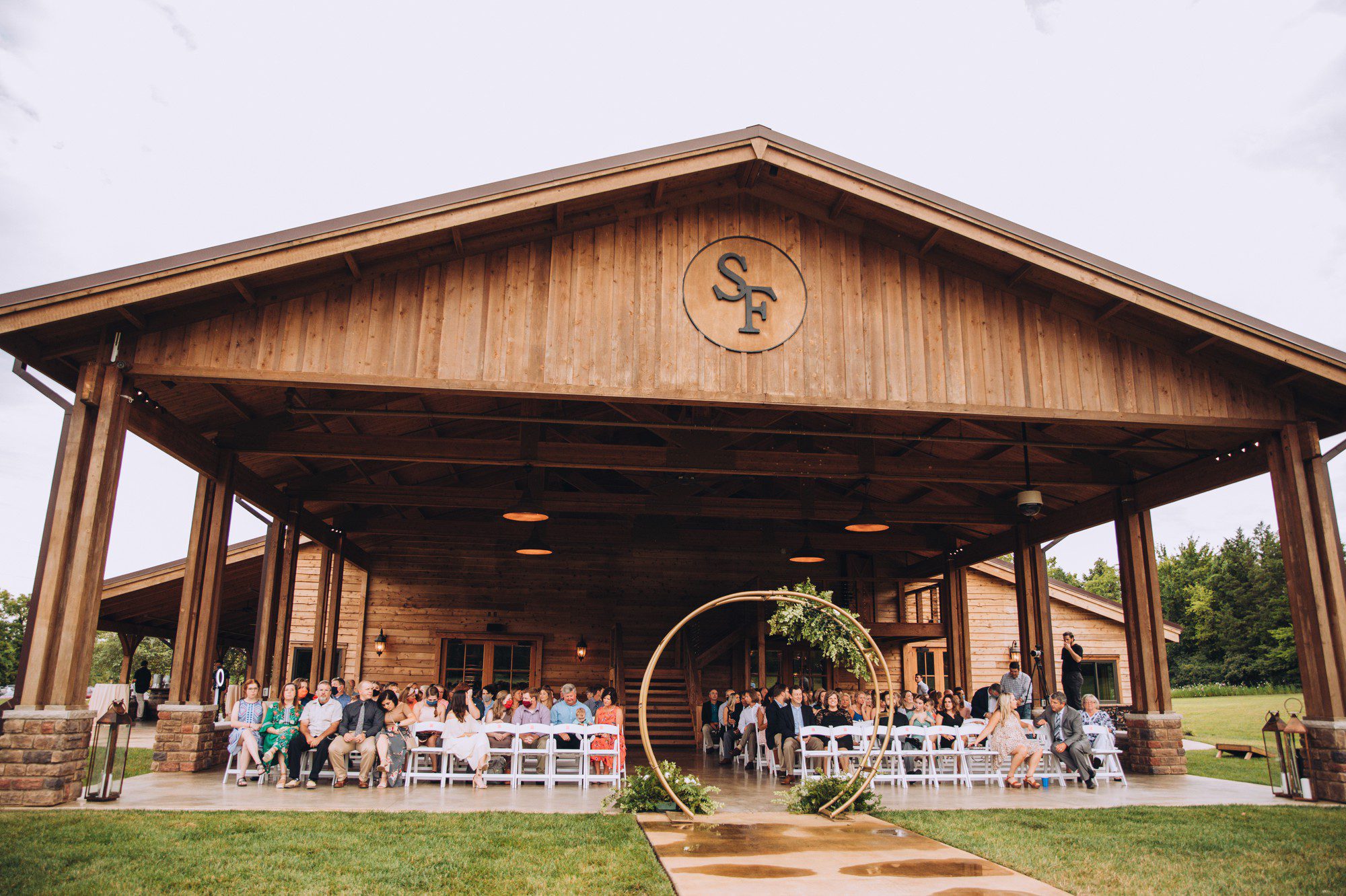 Circle arbor for wedding ceremony at The Barn at Sycamore Farms Arrington, TN