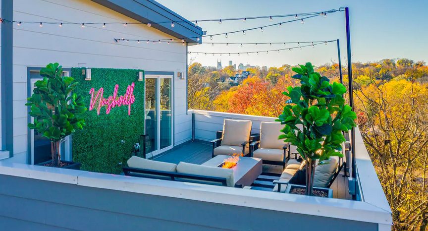 Modern AirBNB in Nashville is a great place to stay with large wedding groups or guests instead of a hotel for wedding guests