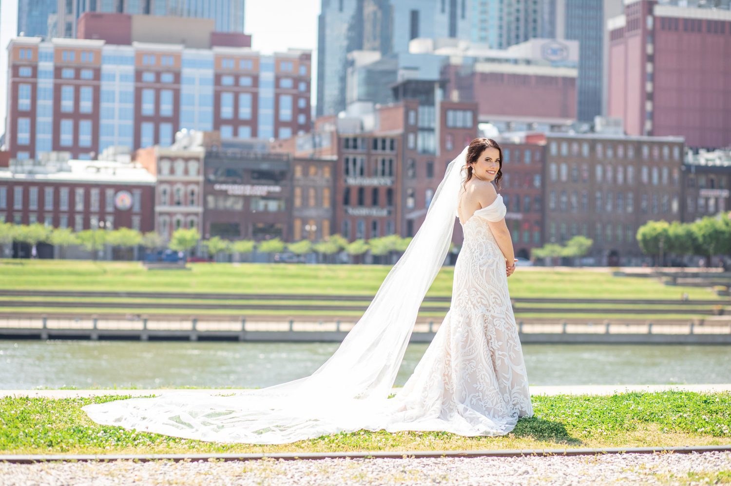 The Bridge Building Event Spaces Downtown Nashville, TN Wedding Bridal Portrait 