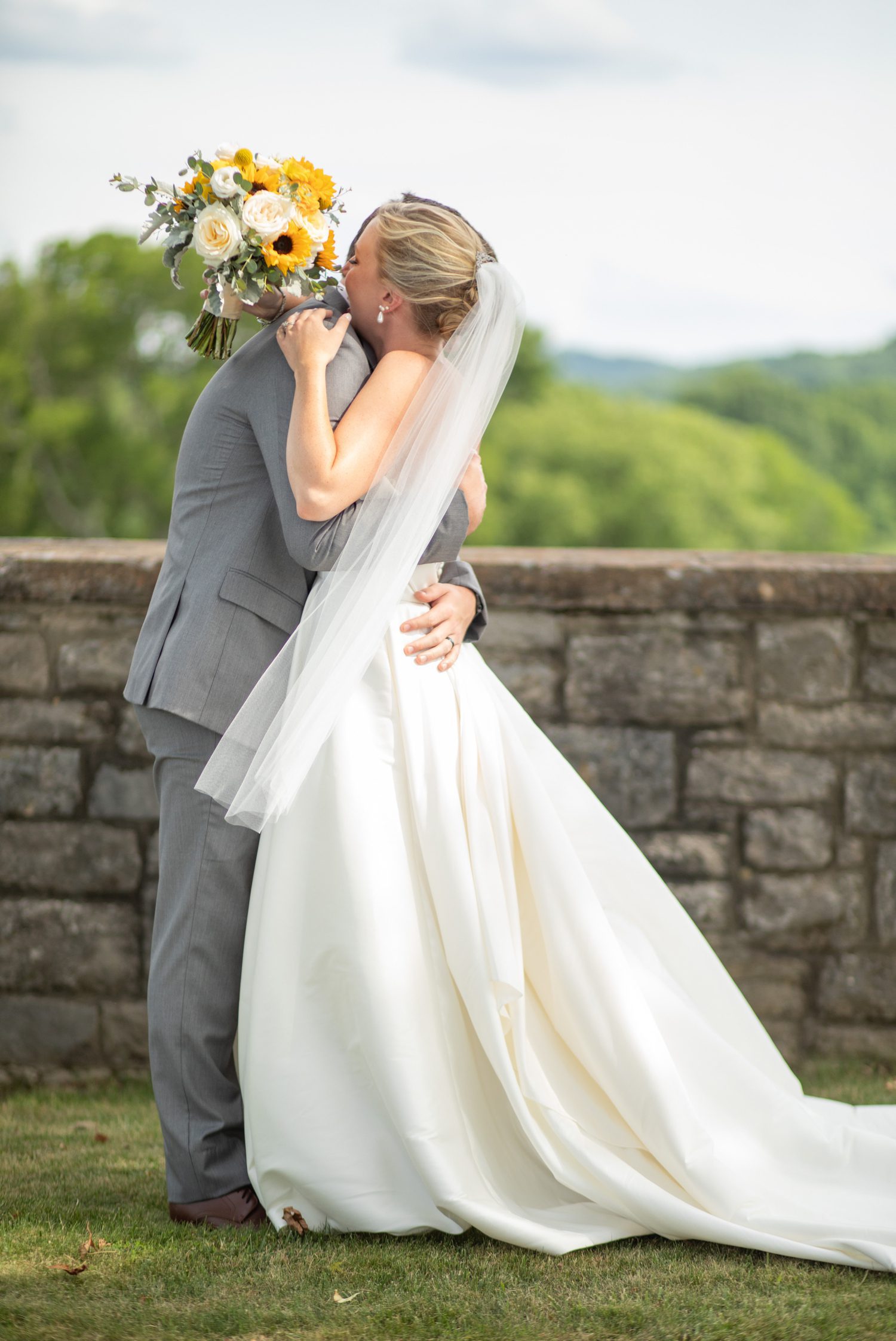 Old Natchez Country Club Wedding in Franklin, TN First Look with Bride and Groom